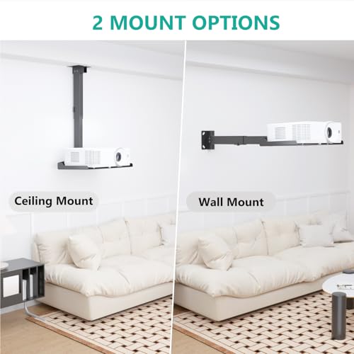 WALI Projector Shelf and TV Top Shelf (PM-005-B+TSH004)
