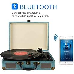 Record Player Vintage 3-Speed Bluetooth Vinyl Turntable with Stereo Speaker, Belt Driven Suitcase Vinyl Record Player - Les Beatles, Paul McCartney, John Lennon, RIngo Starr, George Harrison Record Player Vintage 3-Speed Bluetooth Vinyl Turntable with Stereo Speaker, Belt Driven Suitcase Vinyl Record Player – Image 2