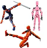 BLLTYY Titan 13 Action Figure，Lucky Action Figure Articulated Robot Dummy Action Figures, 3D Printed Multi-Jointed Movable,Titan 13 Robot Action Figure(Orange Blue Pink)