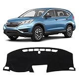KUST Car Dash Cover for Honda CR-V CRV 2012-2015 2016 Polyester Non-Slip Dashboard Cover Center Console Dash Cover Interior Accessories for Honda CRV CR-V Custom Fit Dash Mat Sunshade No Glare Black