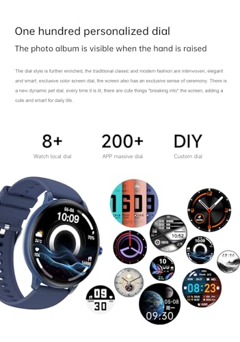 ساعة ذكية ميت 12 بشاشة HD 1.39 انش مقاومة للماء بتصنيف IP68 لمقاومة المياه والغبار مع مراقب معدل ضربات القلب والاكسجين في الدم والبحث الصوتي واوضاع رياضية متعددة ومتتبع النشاط للرجال والنساء