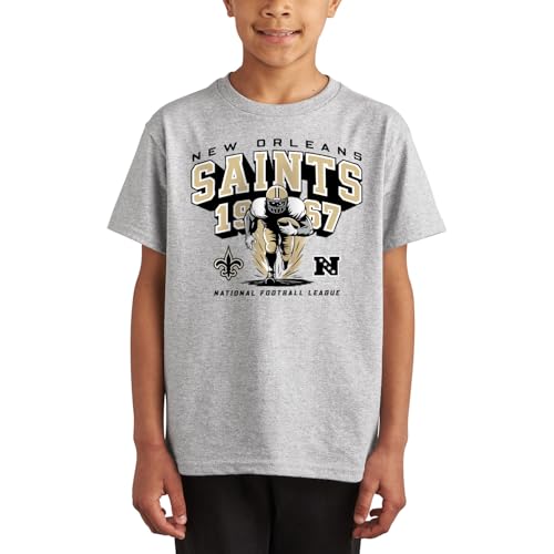Junk Food NFL - New Orleans Saints - Halfback Blast - Officially Licensed Youth Short Sleeve Fan Tee for Boys and Girls
