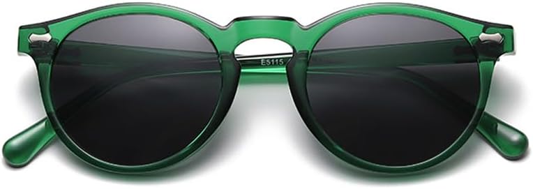 Retro Round Sunglasses for Women Men Polarized Vintage Style Round Sunglasses UV Protection Eyewear Outdoor Green Grey image 3 of 7 B0D46X6RW5