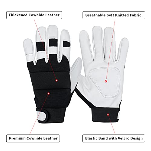 Gsg Men Women Work Gardening Leather Gloves Thorn Proof Medium White Garden Working Gloves #TOP4