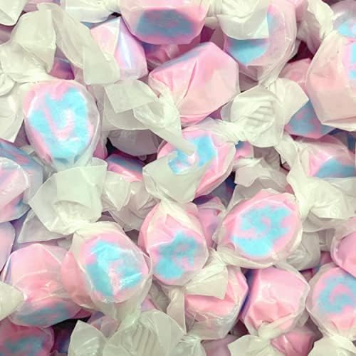 Gourmet Soft and chewy Salt Water Taffy Candy - Individually Wrapped - Bulk bag (Cotton Candy, 2 Pound (Pack of 1))