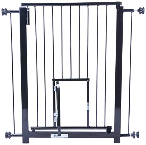 Portão Mod. Duo Plus 80cm Preto Nf Pet para Cães, Plus, 80cm, Preto