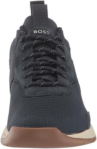 BOSS Men's Structured Knit Sock Running Sneaker, Asphalt Blue, 9 | Image 1