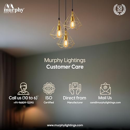 Image of Murphy Hanging Light 3-Diamond Cluster Pendant Light, Modern Chandelier for Living Room, Diwali Decoration - Golden, Pack of 3 (Bulb Included)