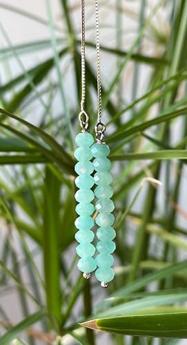 Boucles d'oreilles en argent 925 et amazonite turquoise véritable fabriquées en Italie - 6