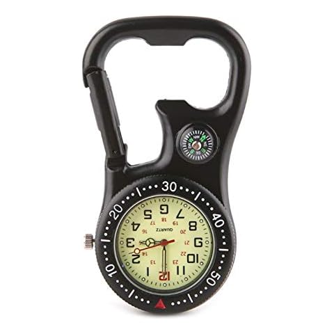 WYPDE Rock Climbing Carabiner Luminous Watch Hang Buckle Compass Bottle Opener Analog Display Quartz Movement Cover