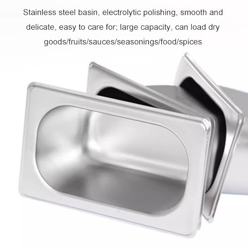 Estante organizador de especias expandible, estantes comerciales de acero inoxidable, soporte de encimera para condimentar frutas, ingredientes de cocina, buffets de cocina, contador de