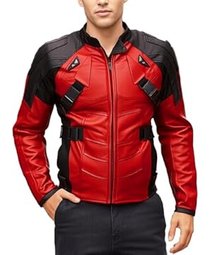 red leather motorcycle jacket