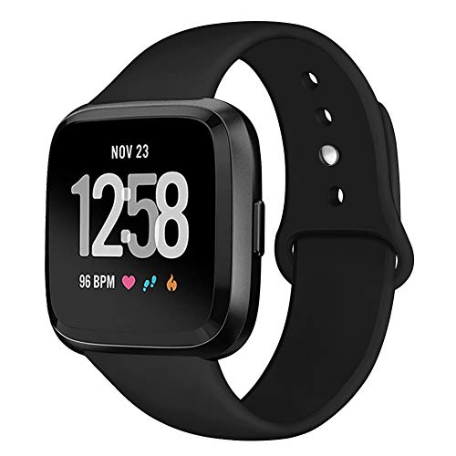 Sport Band Compatible Fitbit Versa, Kmasic Soft Silicone Strap Replacement Wristband Fitbit Versa Smart Fitness Watch, Large