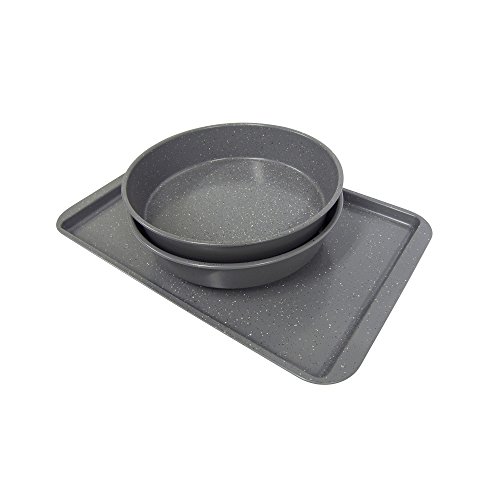 Casaware Classic 3 Piece Granite Bakeware Set (Silver) #TOP3