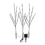 Uonlytech 60 LEDs Solar Powered Artificial Branch Lights Twig Lights Lighted Willow Branch for Christmas Thanksgiving Home Party Decoration (White Light)