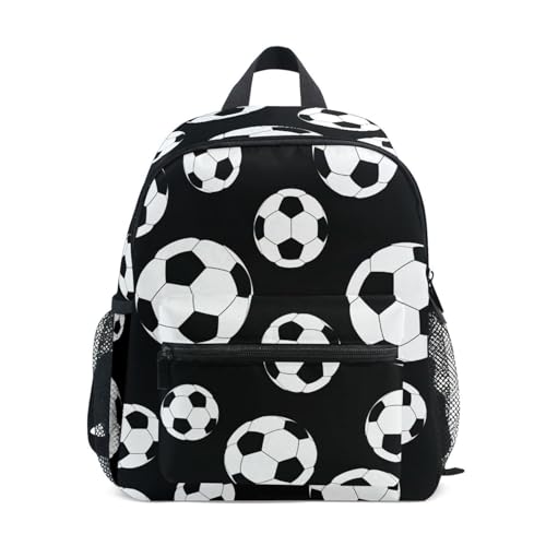 Sac à dos enfant football noir et blanc de 25x30cm pour école