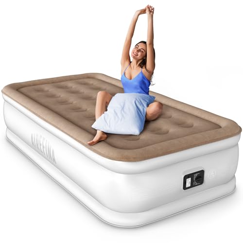 Airefina Luftbett 1 Person mit Integrierter Pumpe, Verbesserte Luftmatratze Selbstaufblasend in 3 Minuten, Aufblasbare Matratze für Camping und Zuhause, Tragbare Gästebett Aufblasbar–190 × 99 × 40 cm