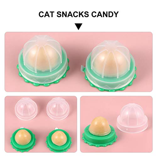 TEHAUX 10 lanches para gatos - lanche para gatos lambendo bola de açúcar, bola de parede de erva de