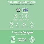 Essential Oxygen Certified BR Organic Brushing Rinse, All Natural Mouthwash for Whiter Teeth, Fresher Breath, and Happier Gums, Alcohol-Free Oral Care, Peppermint, 32 Ounce - Image 3