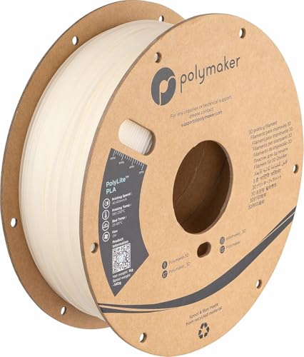 Image of Polymaker PLA Filament, Natural 3D Printing PLA Filament 1.75mm 1kg - PolyLite 3D Printer PLA Filament, Dimensional Accuracy + /- 0.03mm, Compatible with Most 3D Printer, Natural