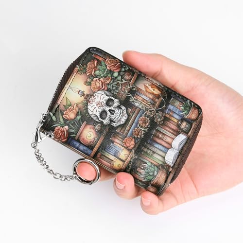 Image of Mayski Credit Card Holder, Zipper Credit Card Wallet for Women, Small Accordion Card Cases Holder, KeyChain Wallet, Business Card Holder, Bookshelf