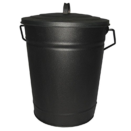 Fire Vida Ash Bucket - Soporte de Madera de carbón con Tapa, Color Negro