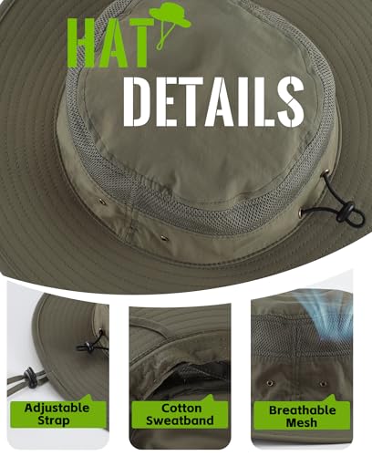 Image of Home Prefer UPF 50+ Men's Sun Hat Wide Brim Bucket Hat UV Protection Hat for Mens Womens Beach Safari Gardening Golf Fishing