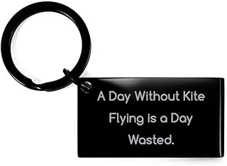 Brilliant Kite Flying Gifts, A Day Without Kite Flying is a Day, Kite Flying Keychain From Friends, Black Keyring For Friends, Black kite, Kite gift, Keyring gift, Black, Small