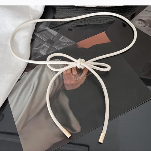 Waist Closing Decorative Non-hole Waist Chain Waist Band Solid Color Knotted Waist Belt Women(coffee)3