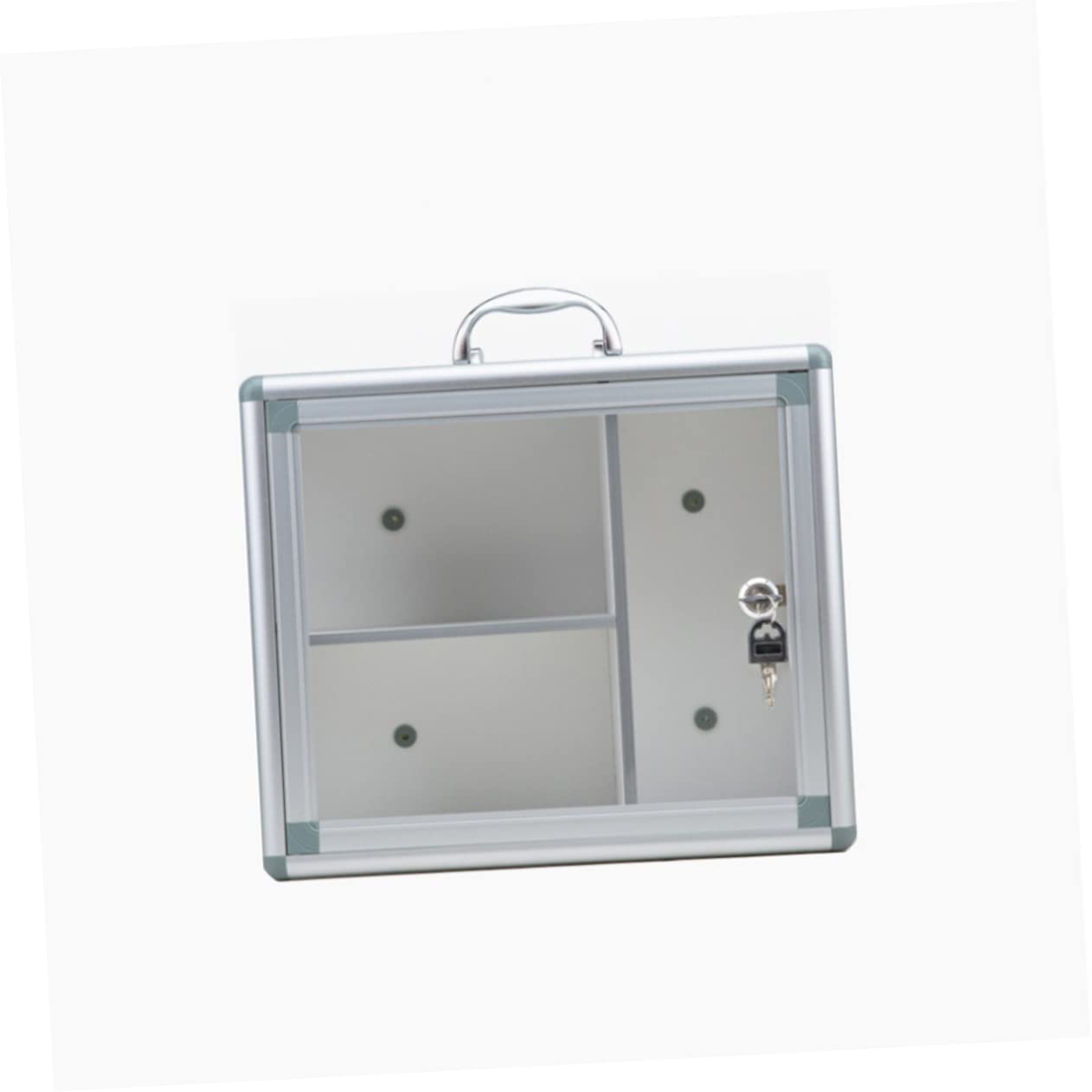 Botiquín de Primeros Auxilios Portátil de Aleación de Aluminio Plata | Tres Compartimentos, Diseño Tapa, para Uso en Casa y Exterior, Apto para Niños, Cierre Bloqueable