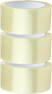 Crimson Starfish Clear Tape 3 Rolls of 48mm x 66m Clear Parcel Tape | Clear Packaging Tape for Packing Parcels, Boxes, Cartons, Moving House | Adhesive Transparent Tape Multi-Use | Wide Clear Tape