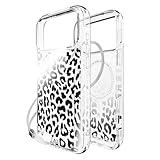 BodyGuardz Accent Compatible with iPhone 17 Pro Max Case - Crystal Clear Shockproof Cover with 18FT Drop Tested - Compatible with MagSafe - Wireless Charging - Raised Bezel (Chrome Leopard)