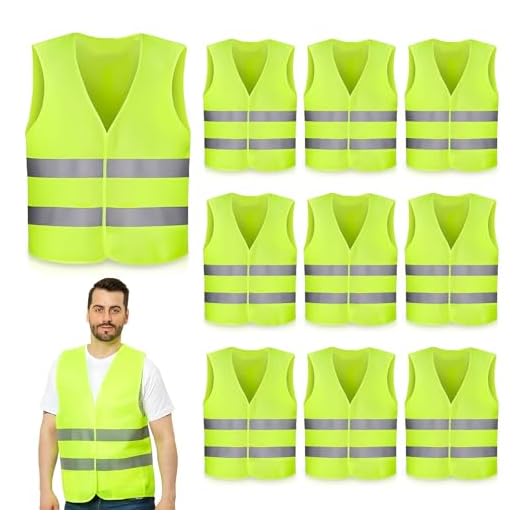 JOLIGAEA 10 Chaleco Reflectante Homologado Set, Chalecos Reflectantes Seguridad, Auto Chaleco De Seguridad, Chaleco de Seguridad de Alta Visibilidad para Conductor, Limpiadores, Trabajadores