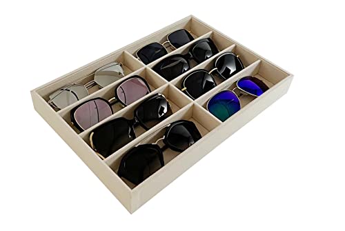 Large Beige Premium Quality Velvet Glasses Box Tray Stackable Practical Trade Show Home Use Jewelry Display Organizer #TOP1