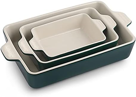 SWEEJAR Home Ceramic Bakeware-Set Baking-Dish Lasagna-Pans Casserole-Dish (Navy)