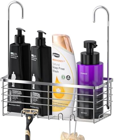 SHANSHUI Shower Hanging Caddy, Bathroom Shower Organizer Basket, ...