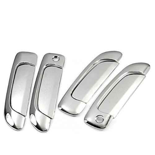 Triple Chrome Side Door Handle Cover Trims For 01-2005 Honda Civic 2001-08 Honda Fit 2001 2002 2003 2004 2005 2006 2007 2008 8Pcs Brand New #TOP1