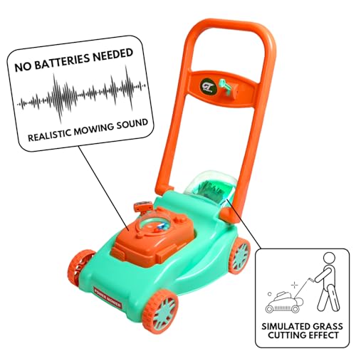 image for CT SPORTS Toddler Lawn Mower with Realistic Grass-Cutting Action and S