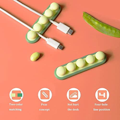 Image of Cable Organiser Protector Cable Management Clamps Self Adhesive Cable Holder Clips for Home, Office, Kitchen & Bathroom, Wire Management Clamps Silicone Adhesive Hooks (Green, 2)