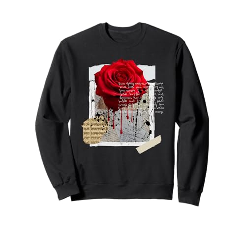 Streetwear Graphic Dark Floral Urban Aesthetic, Mens Fashion Sweatshirt