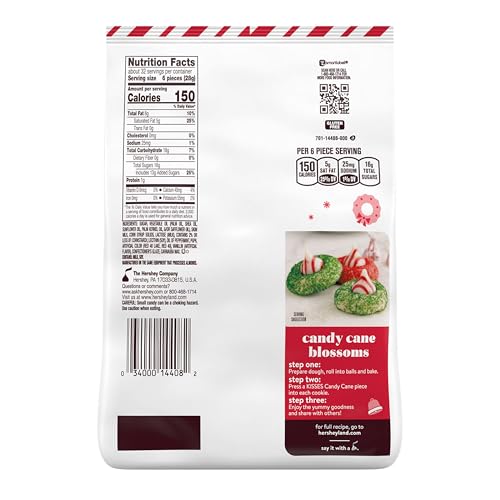 HERSHEY'S KISSES Candy Cane Peppermint Chocolate Christmas Candy, 31.67 oz | Bulk Bag, Peppermint White Chocolate, Christmas Chocolate Candy, Holiday Office Treats, Stocking Stuffer, Seasonal Gift - image 7