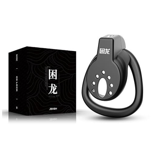 Naskj Lightweight Chastity Cage for Male Penis Cage Smooth KG Cock Cage Chastity Devices Key Sex Toy for Men Black Chastity for Men with 3 Sizes Rings (XXS)