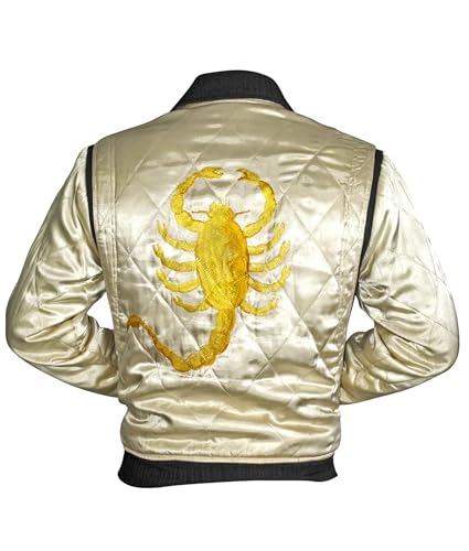 Ryan Gosling Drive Satin Quilted Bomber Jacket For Men