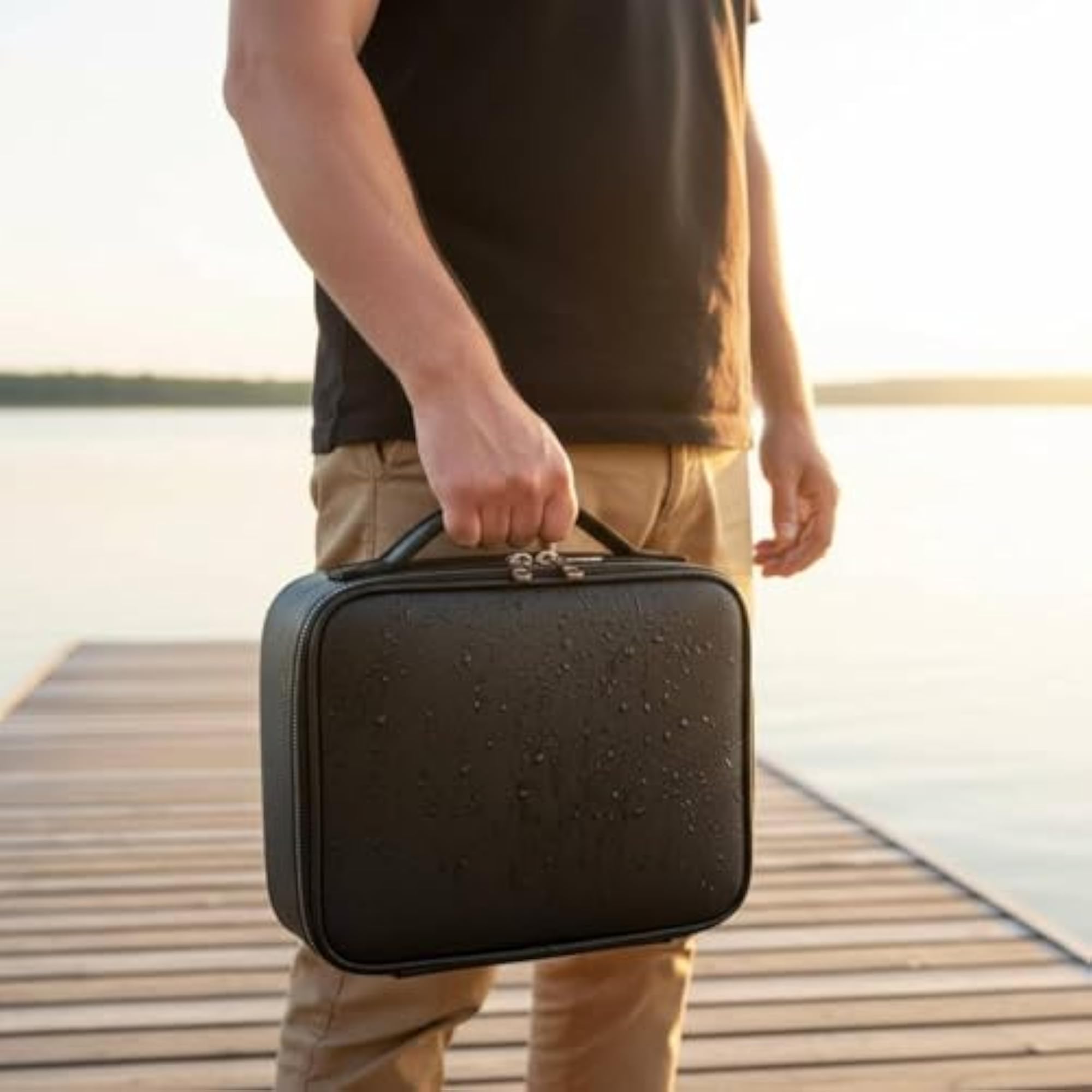 PU Leather Tackle Bag for Fishing Accessories