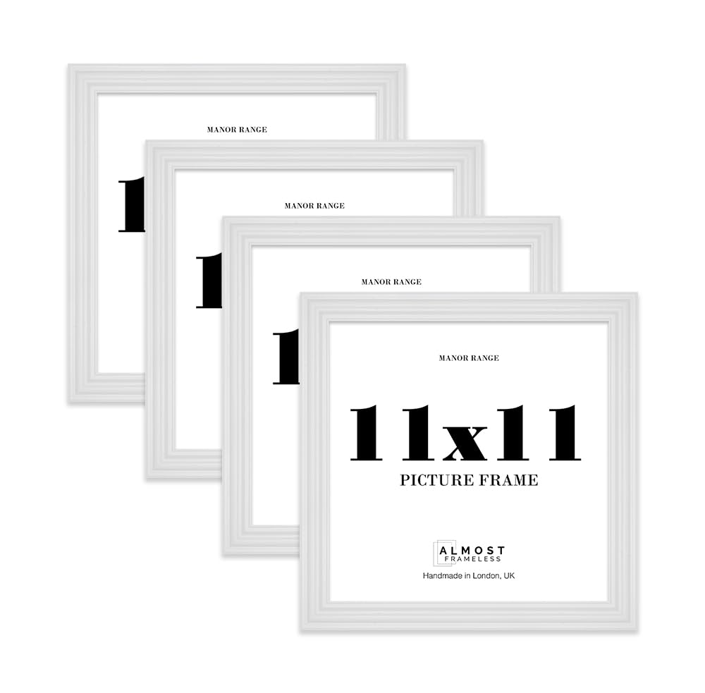 11x11 Picture Frame, Display 11x11 Pictures (27.9 x 27.9cm) - Ice White Distinctive 42mm Edge Antique-Inspired Home Accessories - 4 Pack — image 1