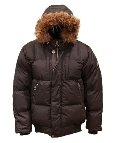 Image of Summit Expedition Mens Bomber Jacket Waterproof Winter Coat with Removable Faux Fur Hood and Lining