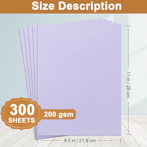 Silunkia 300 Sheets Purple Cardstock 8.5 x 11 Certificate Paper, 75lb Premium Lavender Paper Card Stock for Cards Making, Thanksgiving Cards, Wedding Invitations, Menus, Birthday Decorations by Silunkia - Image 2