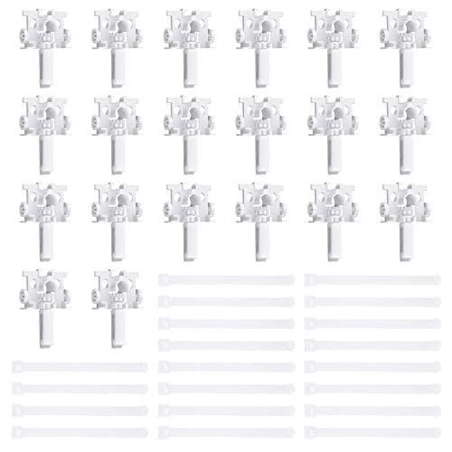Ufurmate Vertical Blind Stem Replacement, 20 Sets White Plastic Blinds Replacement Parts Broken Missing Vertical Blind Repair Carrier With Stem Vertical Blinds Curtain Accessories #TOP8