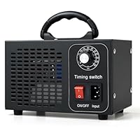 Ozongenerator,60000mg/Std Ozongerät mit Temperatur und Luftfeuchtigkeitsanzeige,Industrieller Ozonisator O3 mit 60Min Timer Ozongerät bis zu für Wohnung,Klima Desinfektion Reiniger Auto Generator