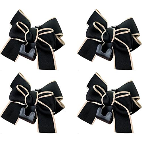 WAYUTO 4Pcs Car Back Seat Headrest Strong Hooks Vehicle Handbags Purses Hanger Coats Umbrellas Organizer Deep Universal Bottle Holder Grocery Storage Cute Bow-Knot Multi-Use Fashion Decorations
